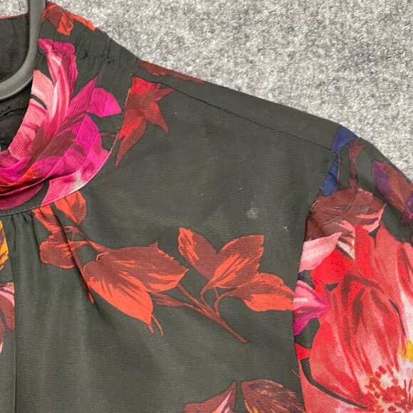 Ali & Jay Womens A Line Dress Multicolor Floral Mock Neck Long Sleeve Boho S New - Picture 7 of 7